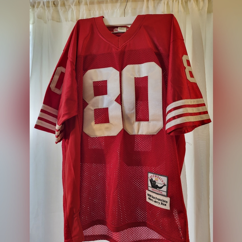 Mitchell & Ness Jerry Rice San Francisco 49ers Mesh Foootball Champion. Size 50 - Picture 1 of 4
